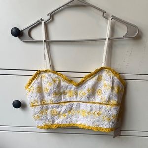 Yellow and white crop top size small  just bought want the same original price